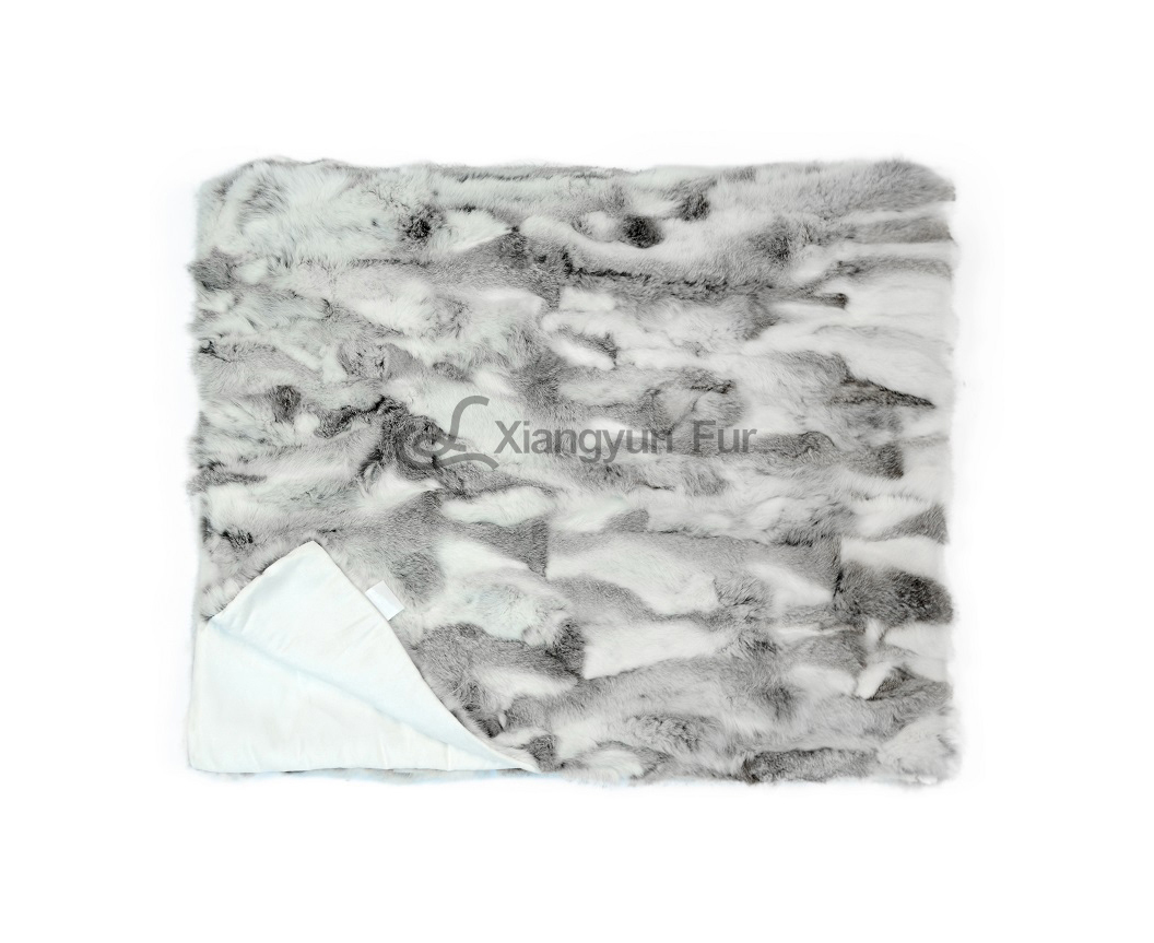 Gray White 100% Rabbit Fur For Mattress