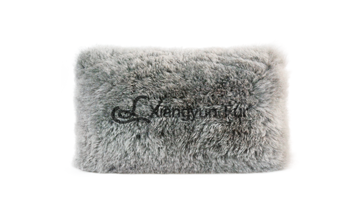 CUSCINO IN PELLICCIA DI CASHMERE GRIGIO