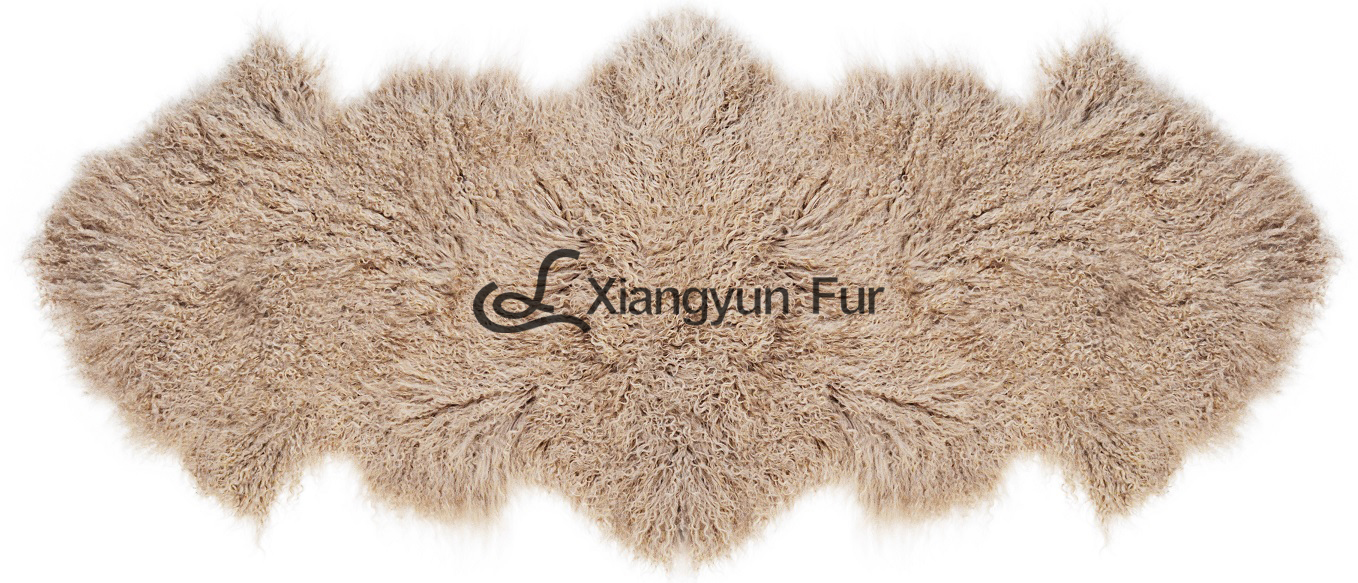 Mongolian Fur Two Pelt Rug