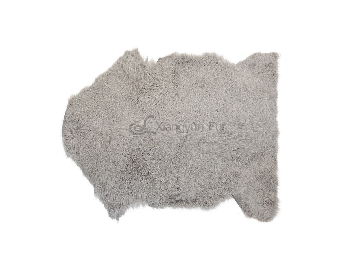 100% Light Grey Goat Fur Rugs