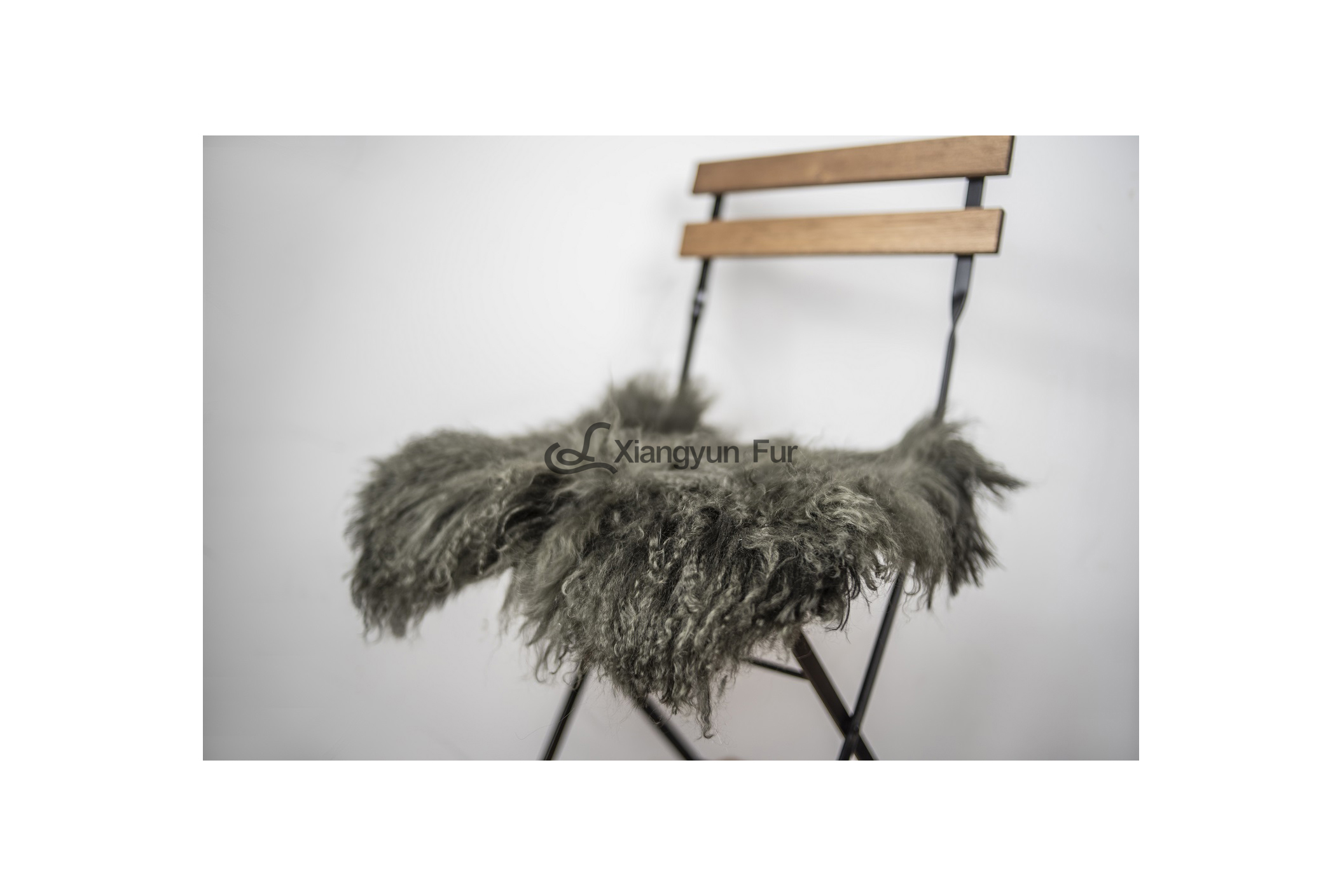 Coussin de chaise en peau de mouton vert forêt