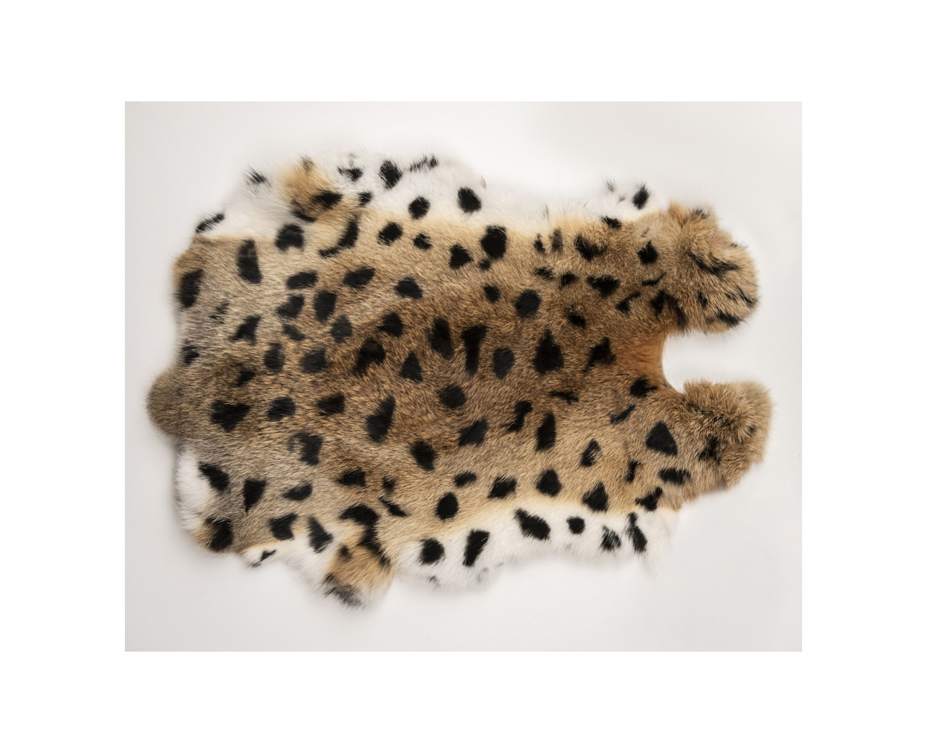 100% Brown Leopard Rabbit Fur For Table Decor