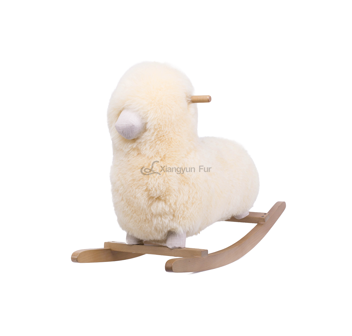 100% Sheep Fur Rocking Lamb Toy