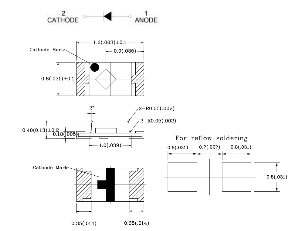 Top View Blue CHIP LED OR-B0603L4-CC-4T