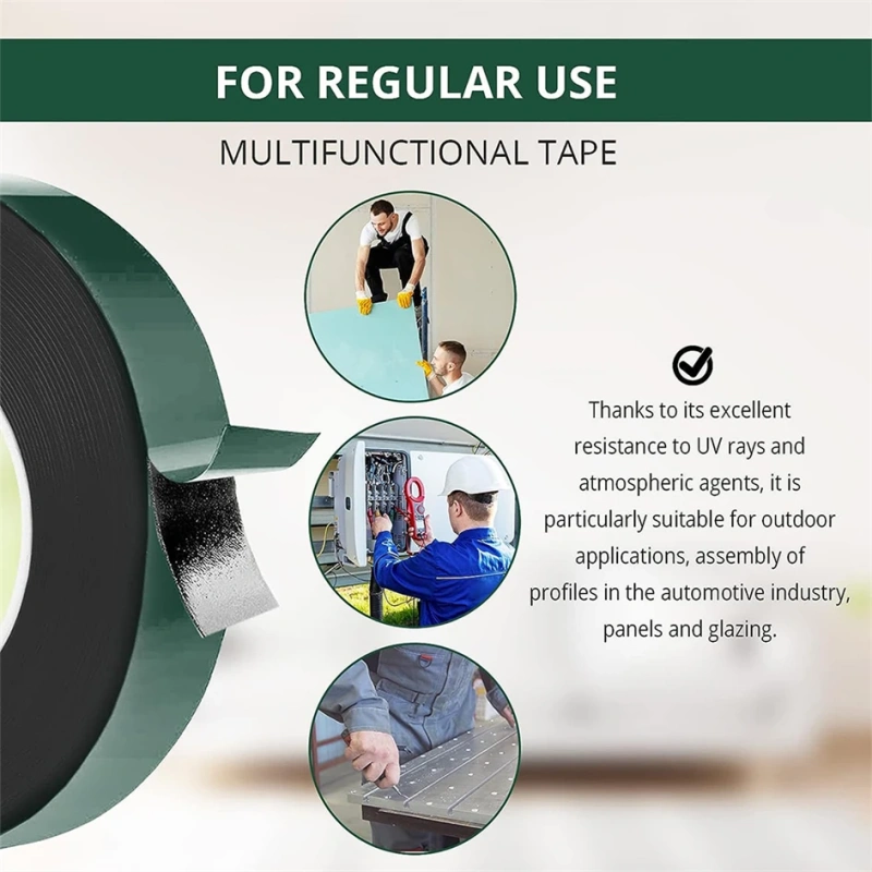 10m Double-sided Tape Strong Adhesive Heavy Duty Waterproof Mounting PE Foam Tape For Car