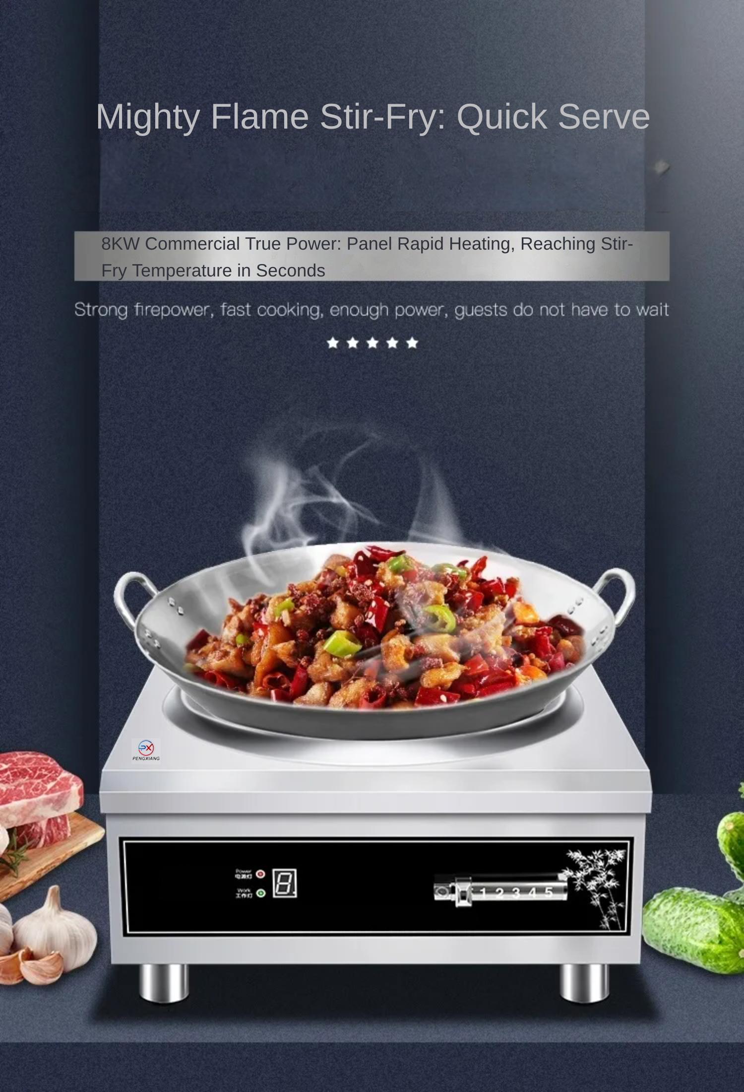  8000W Single Burner Flat Commercial Electric Induction Cooker 