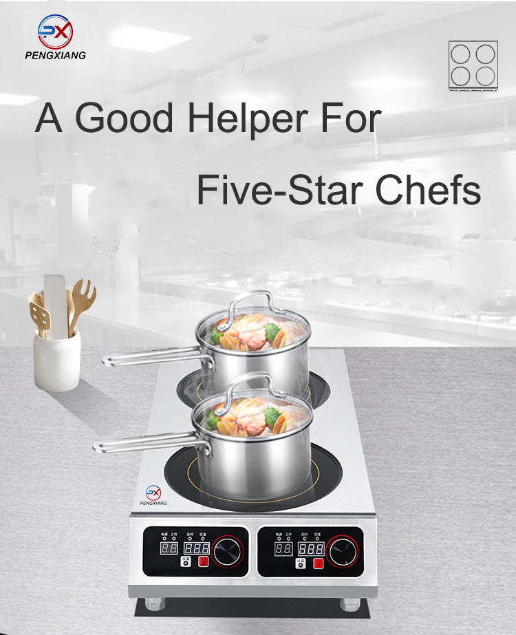 Vertical Dual Burner Countertop Commercial Induction Cooker