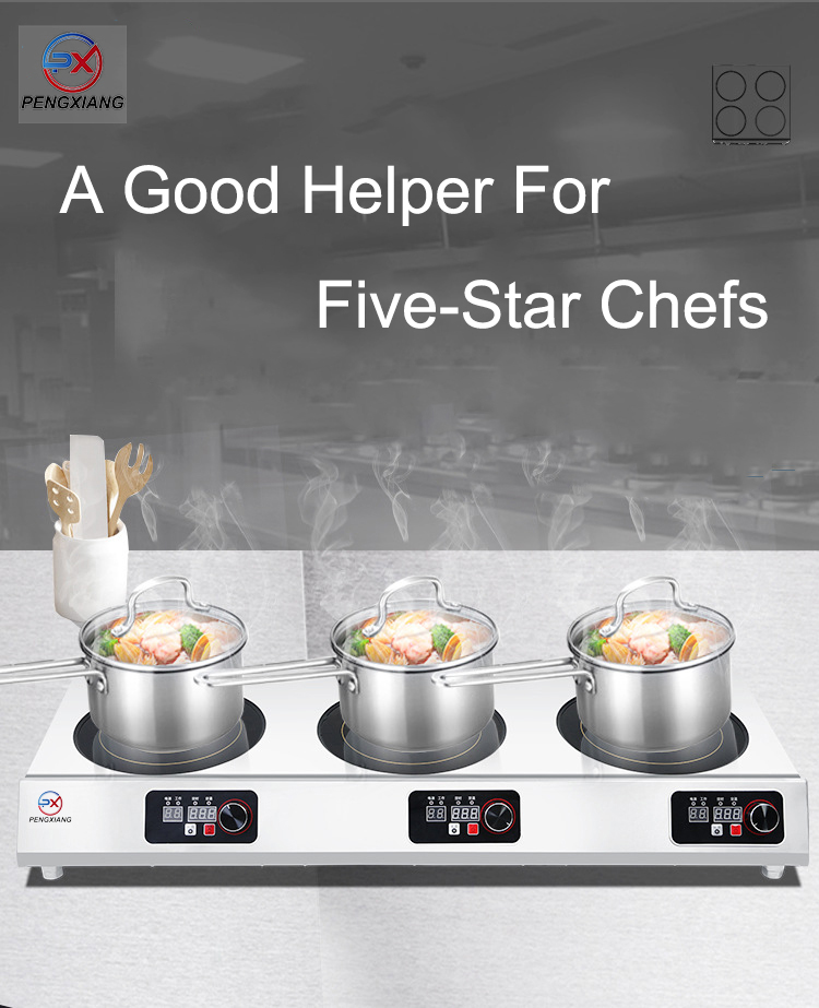  Three-Burner Countertop Commercial Induction Cooker 