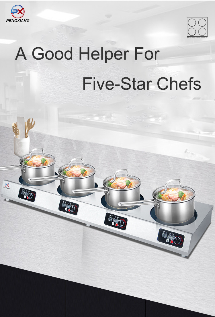  Four-Burner Countertop Horizontal Commercial Induction Cooker 