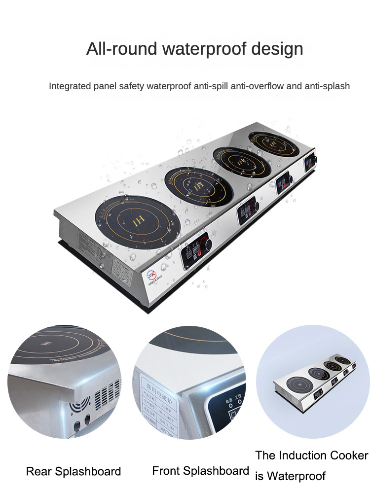  Four-Burner Countertop Horizontal Commercial Induction Cooker. } Quattuor Exuro Countertop Horizontal Commercial Induction Cooker 