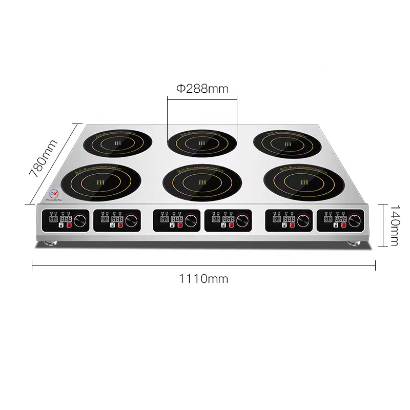 Six-Burner Countertop Commercial Induction Cooker