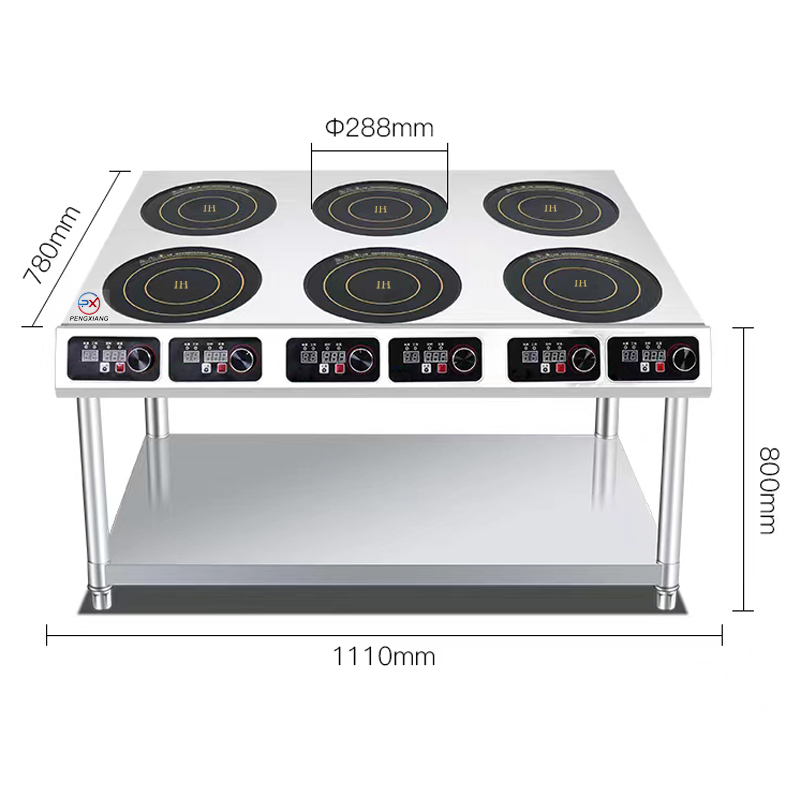 Six-Burner Countertop Commercial Induction Cooker