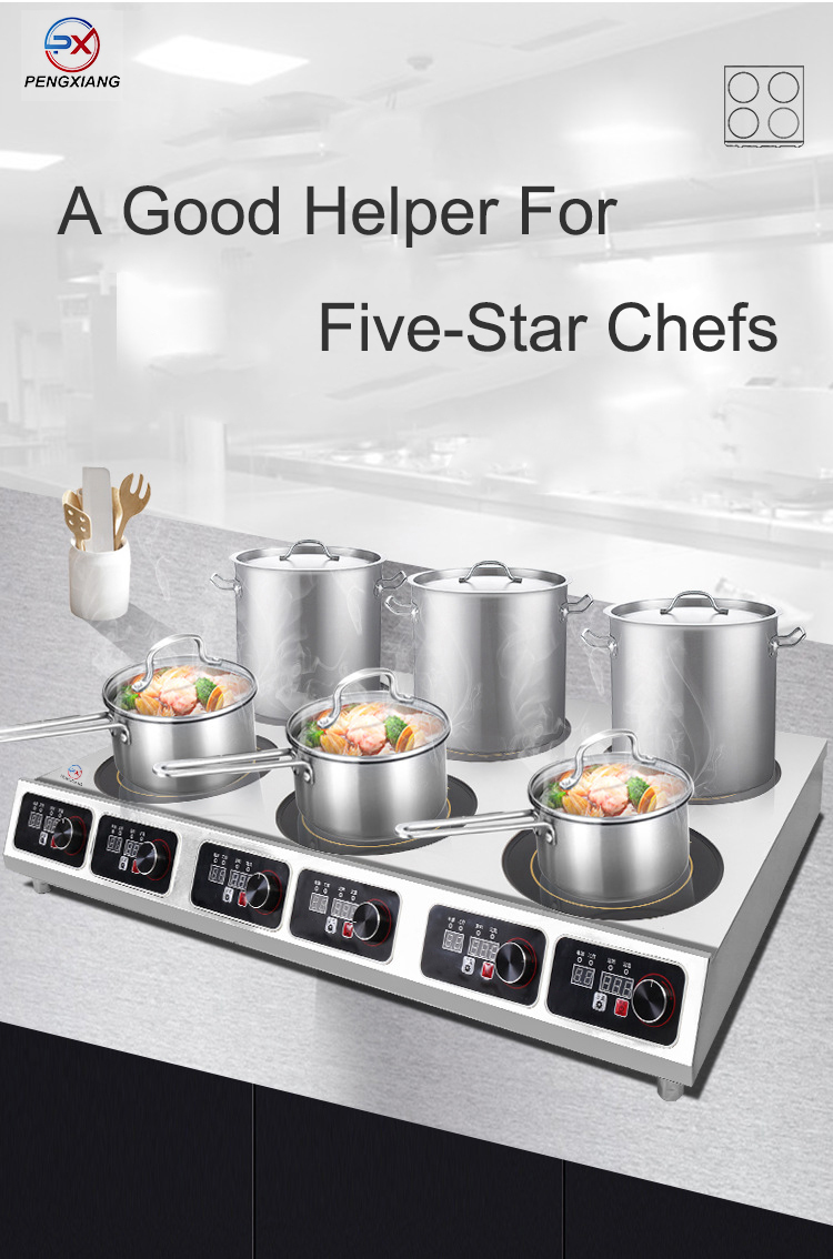  Six-Burner Countertop Commercial Induction Cooker 