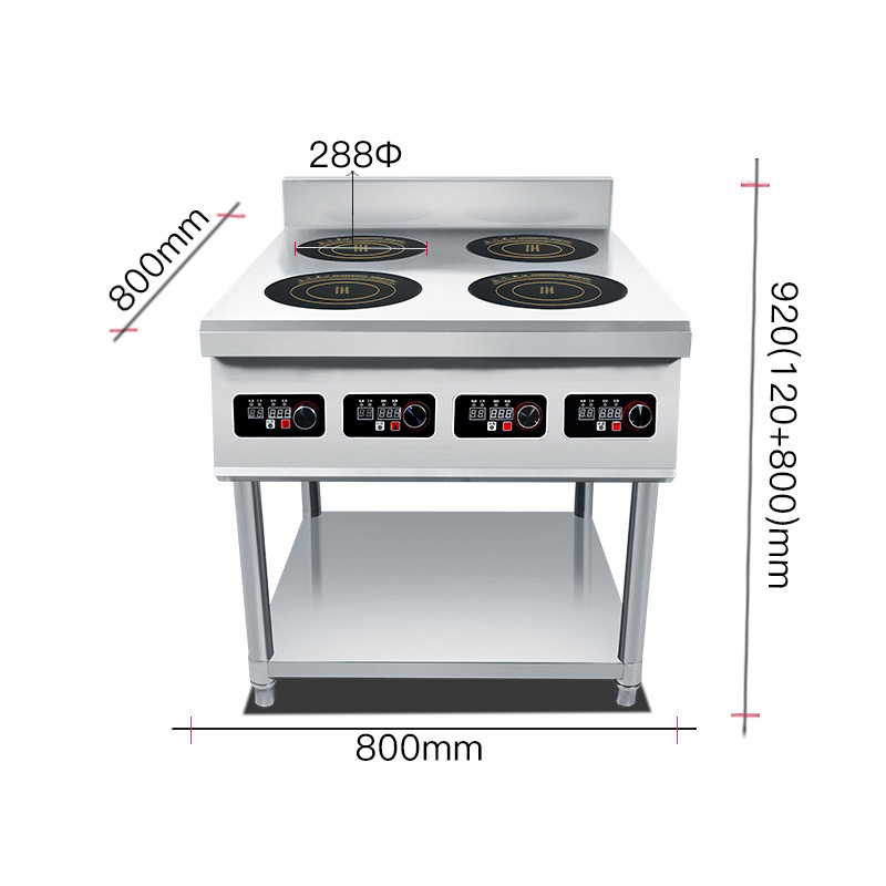 Four-Burner Free Standing Commercial Induction Cooker