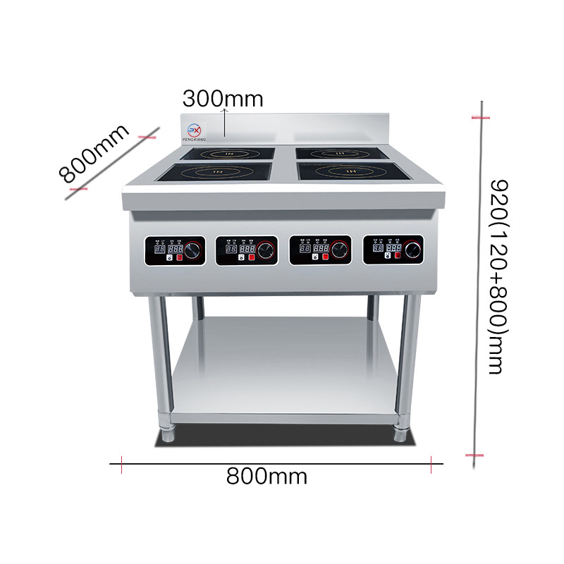 Four-Burner Free Standing Commercial Induction Cooker