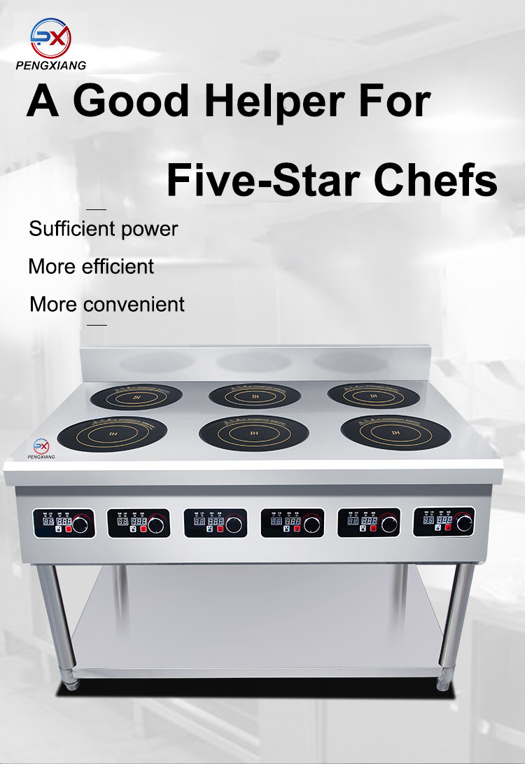  Six-Burner Free Standing Commercial Induction Cooker 