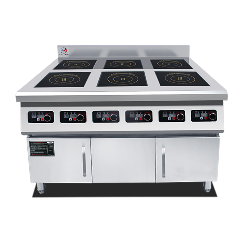 6-Burner Commercial Induction Cooker with Cabinet