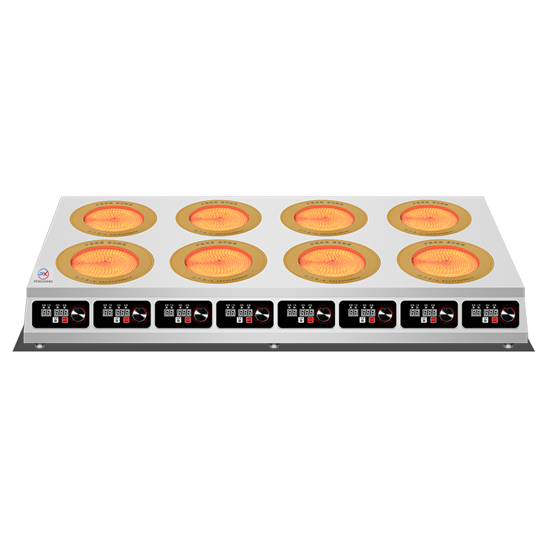 Eight Burner Commercial ເຕົາໄຟຟ້າເຊລາມິກອິນຟາເລດ