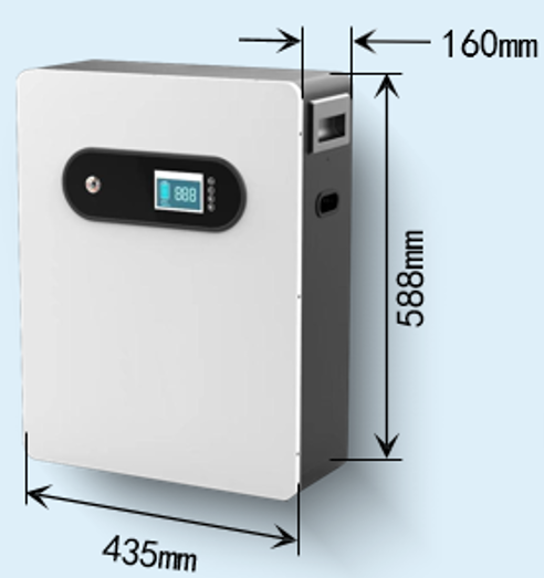  48V 100AH ​​Muurgemonteerde (HS02) huishoudelike energiebergingstelsel 