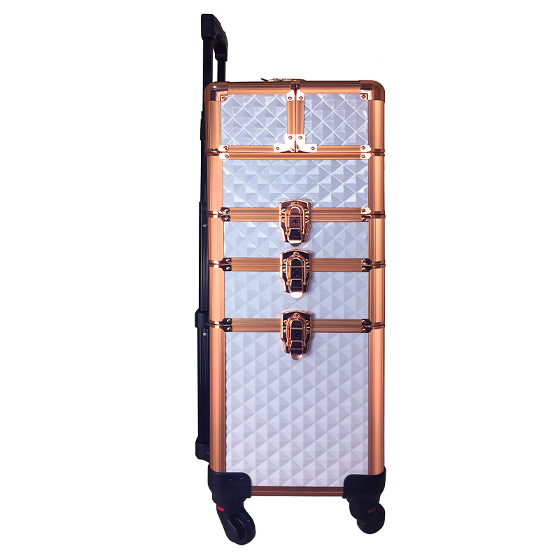 Large Aluminum Makeup Train Lockable Travel Case