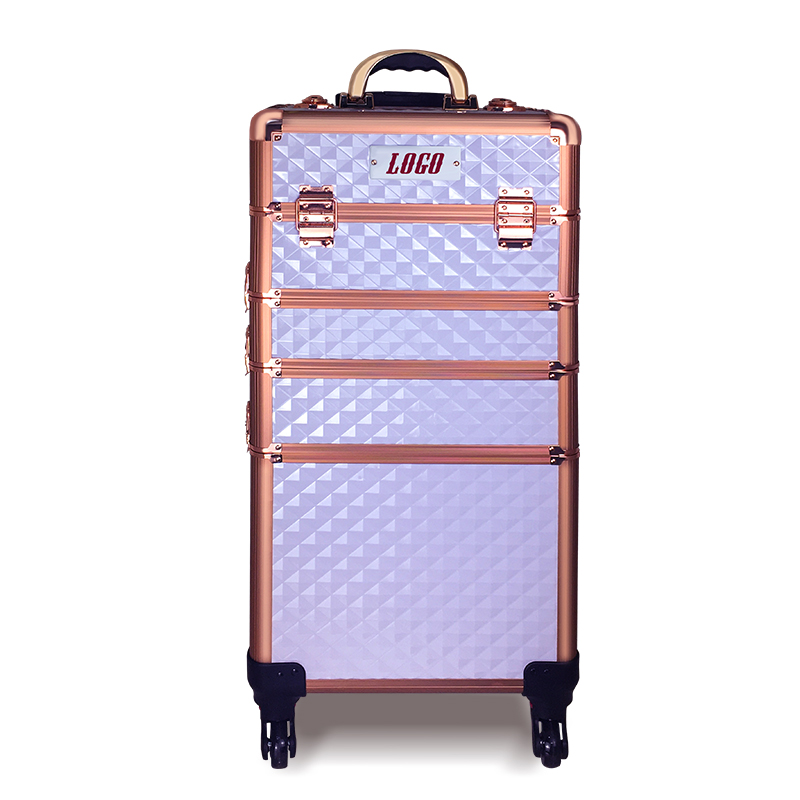 Large Aluminum Makeup Train Lockable Travel Case