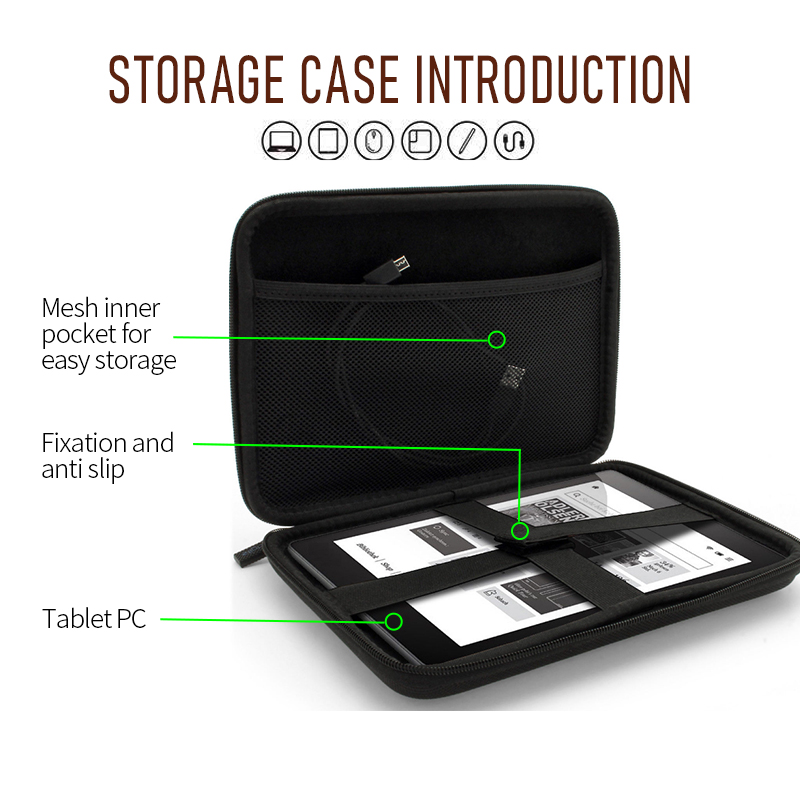  Estojo para tablet EVA à prova de choque para viagem 