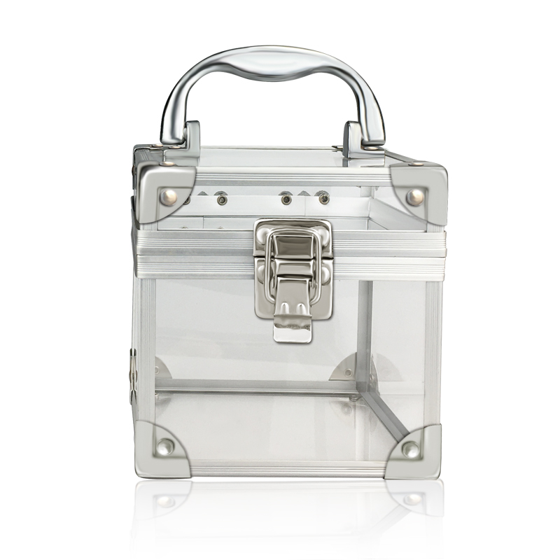 Clear Locking Aluminum Makeup Jewelry Storage Case