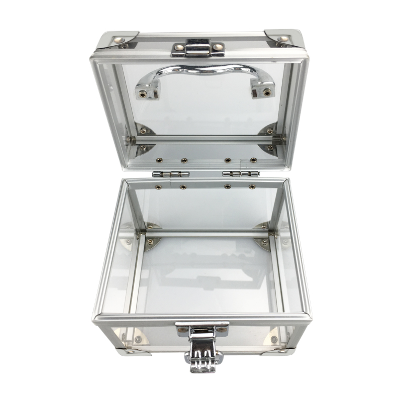 Clear Locking Aluminum Makeup Jewelry Storage Case