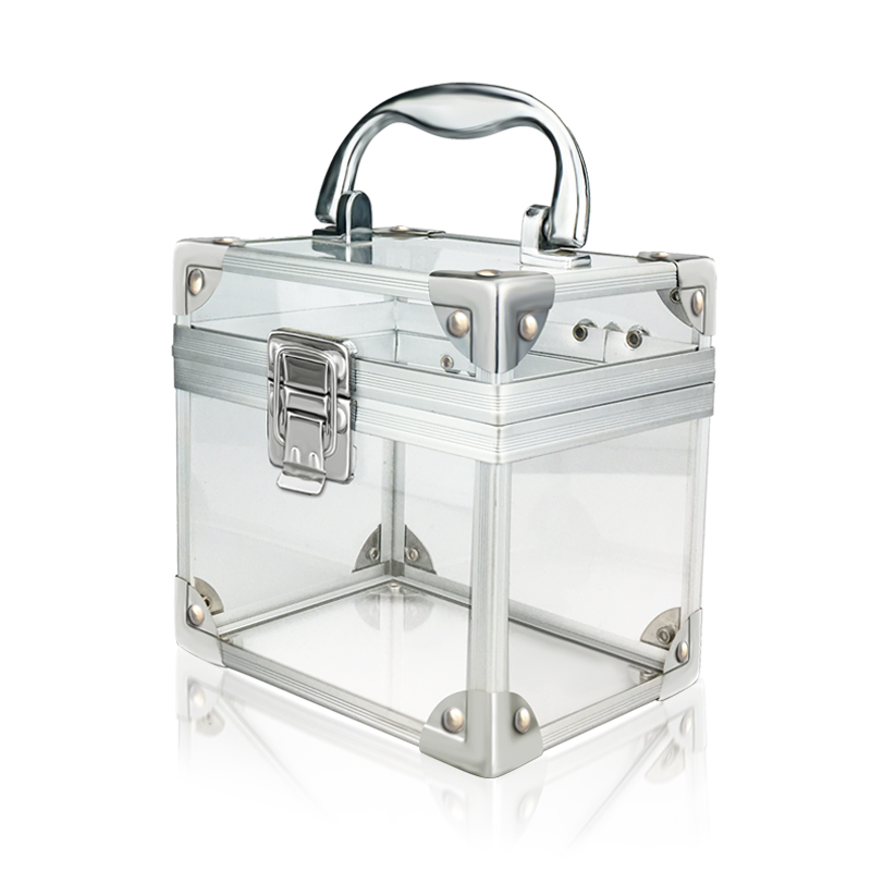 Clear Locking Aluminum Makeup Jewelry Storage Case