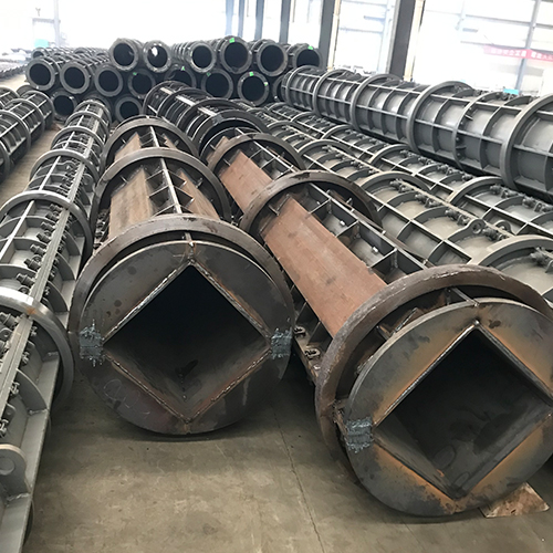 Steel mold for prefabricated concrete square spun pile using pre-tension method