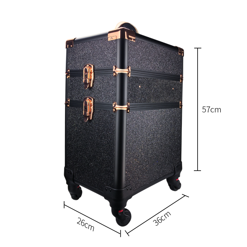 Travel Aluminum Beauty Cosmetics Makeup Case On Wheels