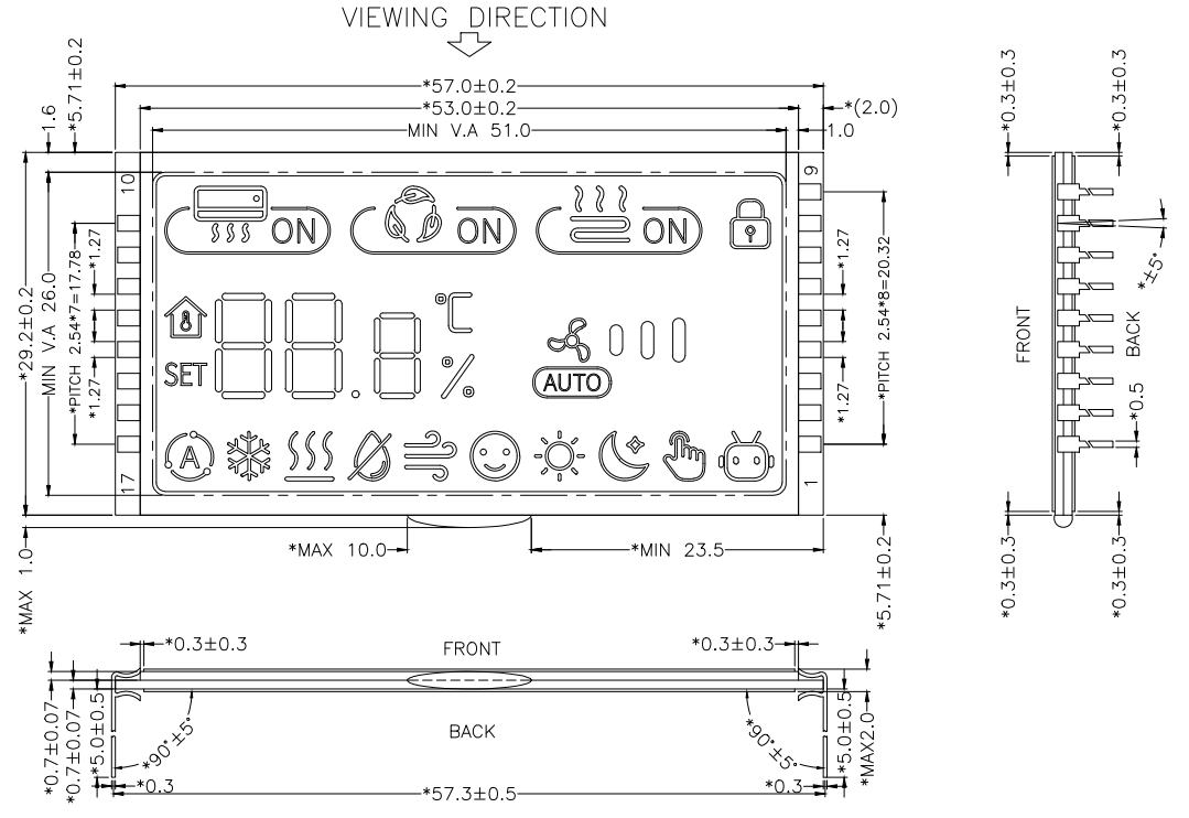 VA LCD display Custom LCD for Thermostat