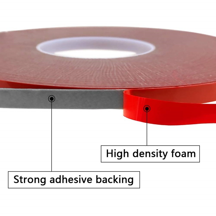 Installation Double Sided Tape Red Film Gray High Viscosity Acrylic Foam Tape For Industry