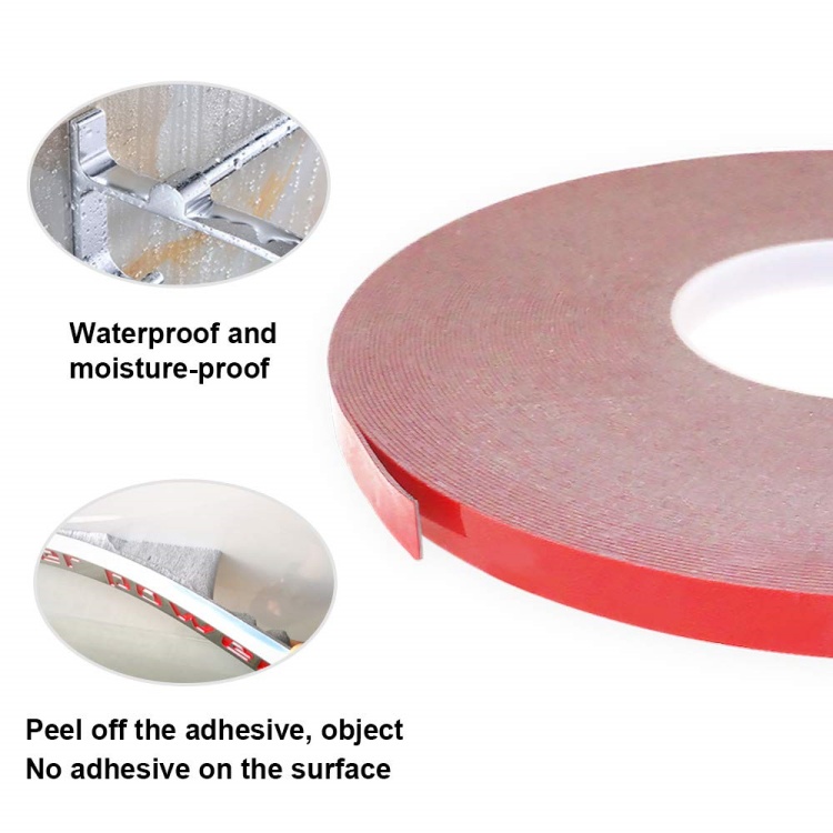 0.8mm Car-Specific Strong Adhesive Traceless Red Film Gray Acrylic Foam Double-Sided Tape