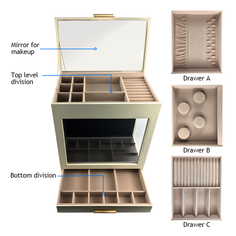  5-Laerarium Jewelry Organizer Cum 3 Parte Capsulis 