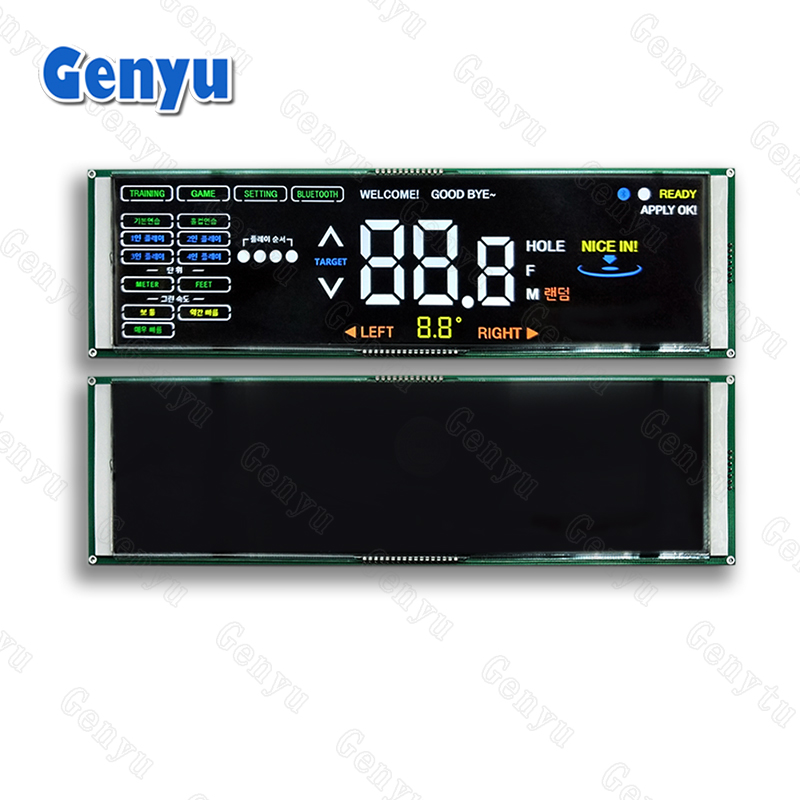 COB+PCB Custom Large Black Background Multi-Color Front 7 Segment VA LCD Display