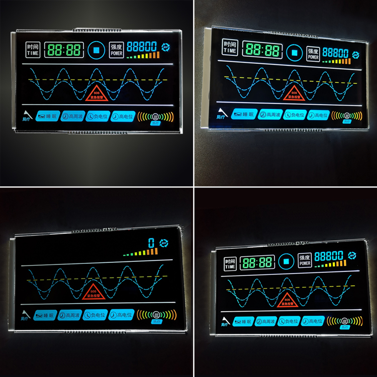 6.7 Inch VA Negarive Multi-Color Front LCD 7 Segment Display For Medical Meter