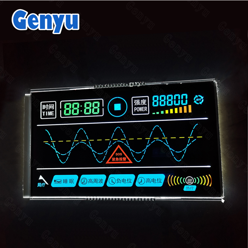 6.7 Inch VA Negarive Multi-Color Front LCD 7 Segment Display For Medical Meter