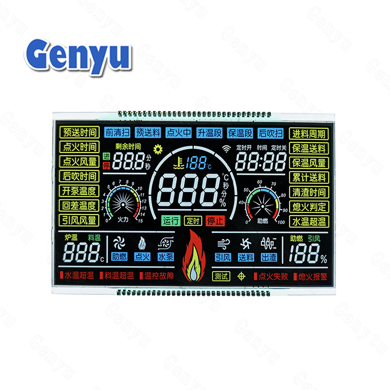 5 Inch Custom LCD VA Black Background Zebra Segment LCD Display For Controller 