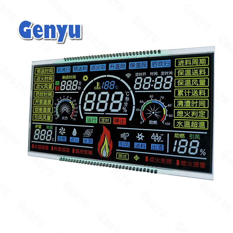 5 Inch Custom LCD VA Black Background Zebra Segment LCD Display For Controller 