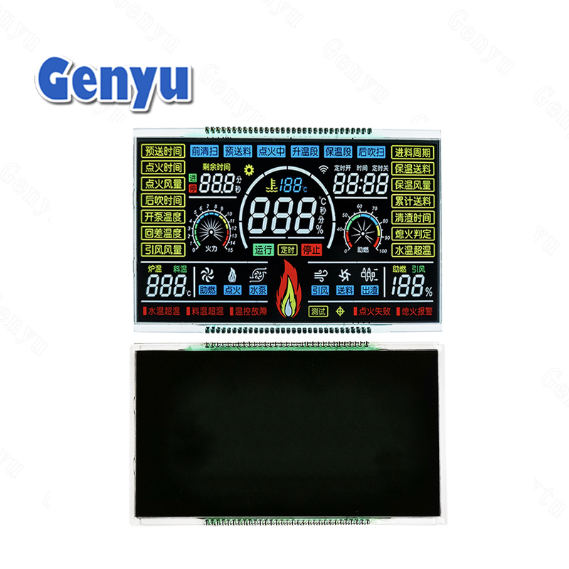 5 Inch Custom LCD VA Black Background Zebra Segment LCD Display For Controller 