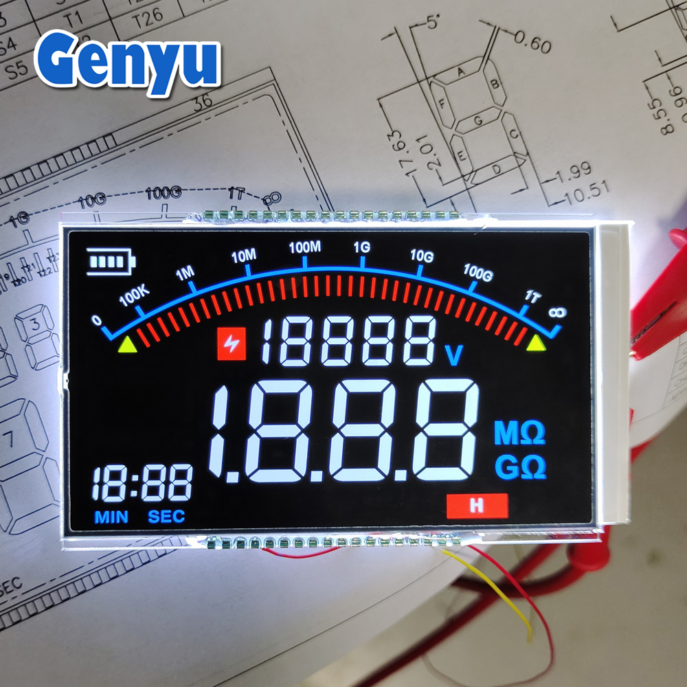 4.2 Inch VA Mode LCD Colour Segment Instrument Display Custom 7 Segment LCD