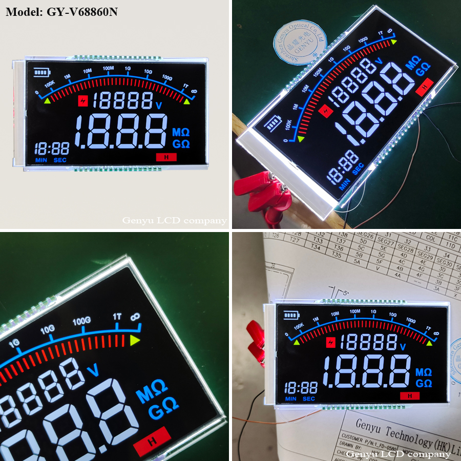 4.2 Inch VA Mode LCD Colour Segment Instrument Display Custom 7 Segment LCD