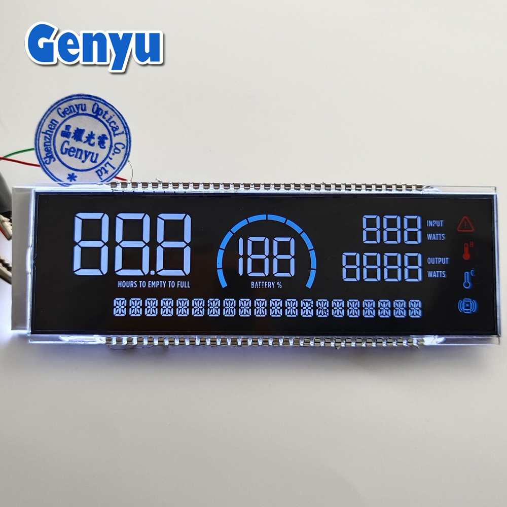 4.5" VA Black Screen Monochrome Segment LCD Display for Portable Energy Storage