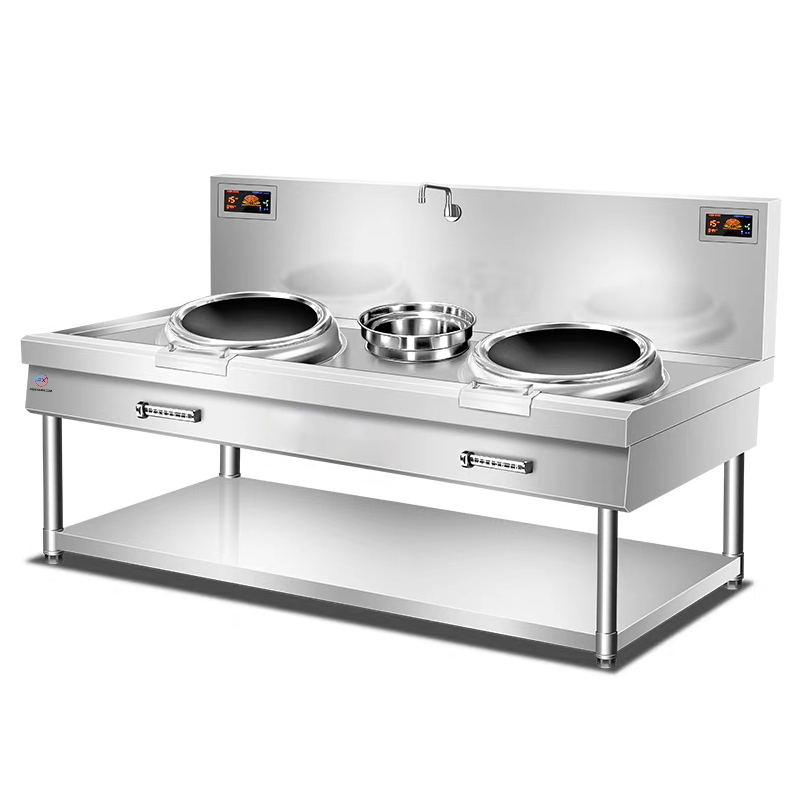 Free-standing Dual-head Commercial Induction Stir-fry Cooker