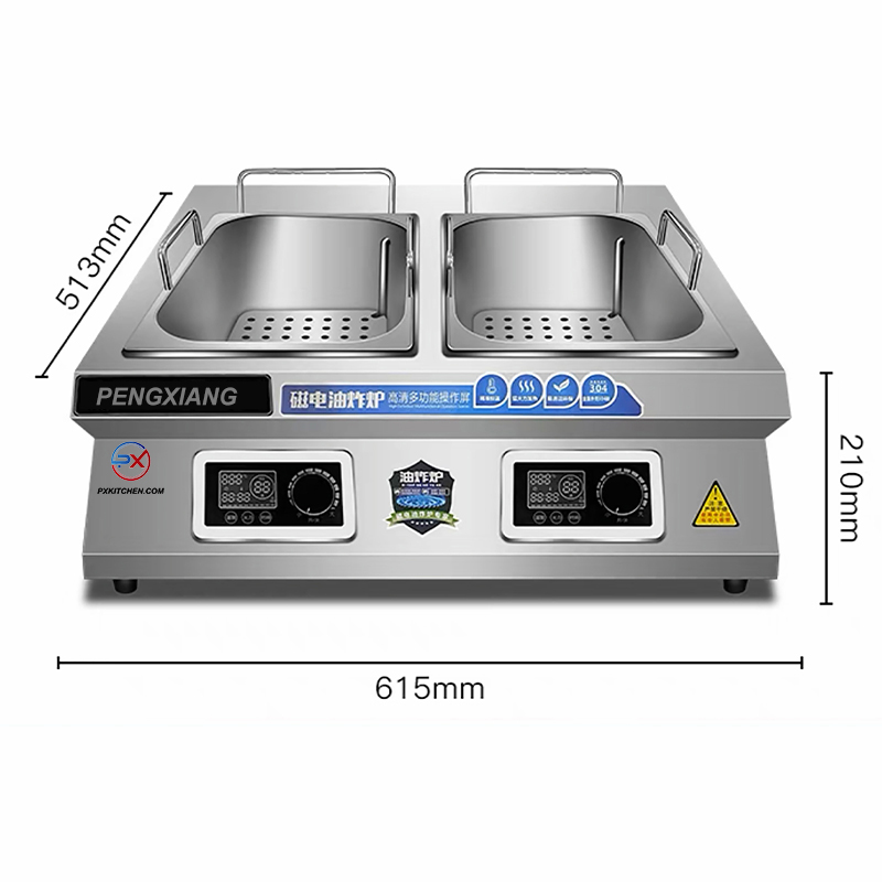 10L+10L Double Tank Commercial Electric Induction Deep Fryer