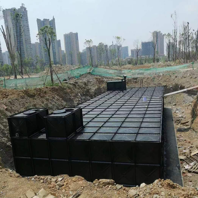 Modular sectional elevated steel tower water reservoir tank