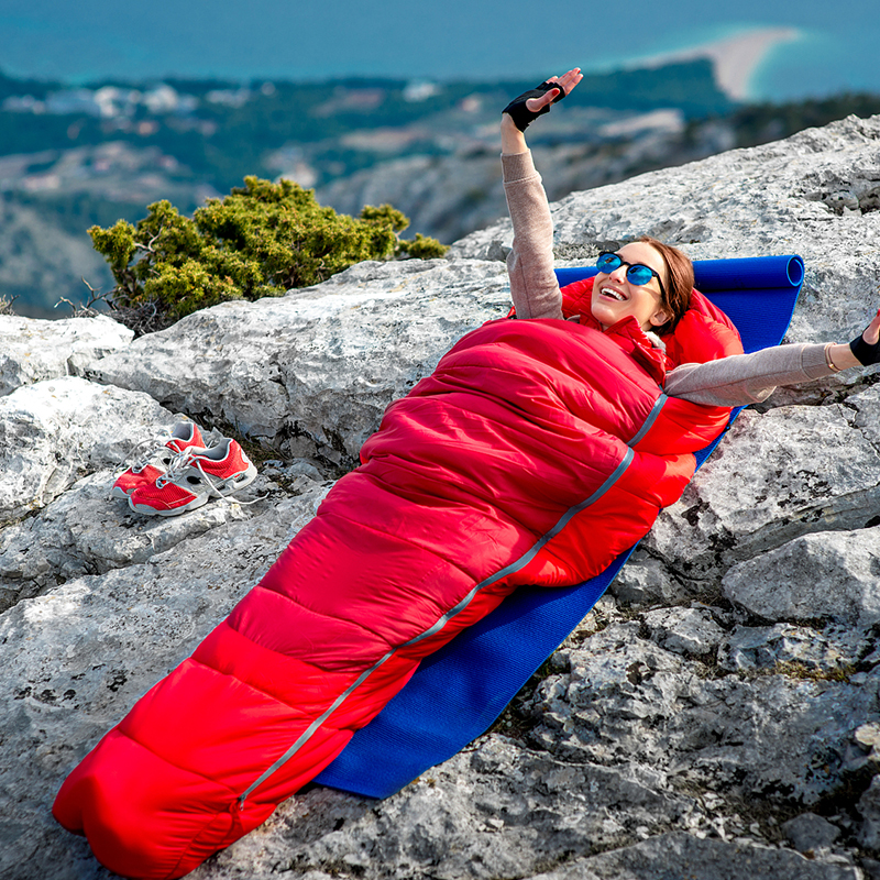 Comfort Ultralight Wear-Resisting Zip Camping Mummy Sleeping Bag