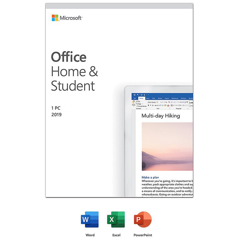 Microsoft Office Home & Student 2019 | One Time Purchase, 1 Device | Windows 10 Mac Keycard