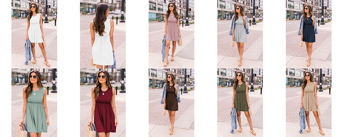 High-waisted sleeveless base dress